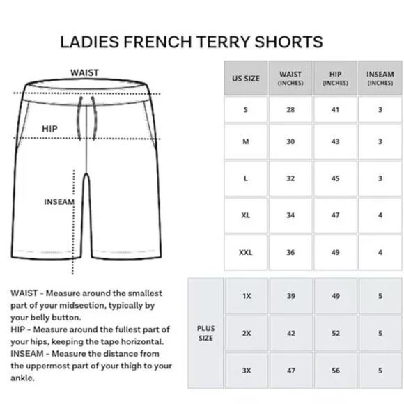 WOMEN'S PLUS 3XL BERMUDA SHORTS FRENCH TERRY 9" 1 PAIR - Picture 12 of 12